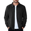 image:imageCOOFANDY Mens Casual Suede Bomber Jacket Lightweight Full Zip Up Jackets Vintage Faux Leather JacketBlack