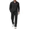 image:imageCOOFANDY Mens Casual Sweatsuit 2 Piece Athletic Full Zip Tracksuit Jacquard Jogging Set Fashion Jackets And Pants OutfitBlack
