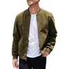 image:imageCOOFANDY Mens Casual Varsity Jacket Vintage Lightweight Suede Bomber JacketsGreen