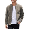 image:imageCOOFANDY Mens Casual Varsity Jacket Vintage Lightweight Suede Bomber JacketsGrey