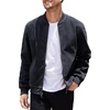 image:imageCOOFANDY Mens Casual Varsity Jacket Vintage Lightweight Suede Bomber JacketsNavy Blue
