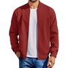 image:imageCOOFANDY Mens Cotton Bomber Jacket Lightweight Flight Jackets Casual Softshell Varisty JacketWine Red