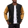 image:imageCOOFANDY Mens Fashion Varsity Jackets Leather Sleeve Slim Fit College Baseball Letterman Bomber CoatBlackyellow