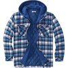 image:imageCOOFANDY Mens Flannel Shirt Jacket Warm Quilted Lined Hooded Long Sleeve Plaid Shirt JacketsBlue Plaid