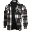 image:imageCOOFANDY Mens Flannel Shirt Jackets Quilted Lined Plaid Jacket Long Sleeve Button Down Thick Winter Outwear ShacketsBlack Plaid