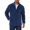 image:imageCOOFANDY Mens Fleece Jackets Full Zip Raglan Long Sleeve Lightweight Casual Outdoor Warm Jacket Coat with PocketsDark Blue