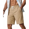 image:imageCOOFANDY Mens Hawaiian Beach Shorts Elastic Waist Drawstring Lightweight Summer Casual Shorts with PocketKhaki