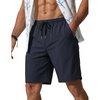 image:imageCOOFANDY Mens Hawaiian Beach Shorts Elastic Waist Drawstring Lightweight Summer Casual Shorts with PocketNavy