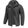 image:imageCOOFANDY Mens Hooded Softshell Jacket Waterproof Fleece Lined Windbreaker Lightweight Outdoor Hiking JacketDark Grey