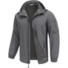 image:imageCOOFANDY Mens Hooded Softshell Jacket Waterproof Fleece Lined Windbreaker Lightweight Outdoor Hiking JacketLight Grey