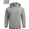 image:imageCOOFANDY Mens Light Rain Jacket with Hood Packable Waterproof Raincoat Golf Rain Gear Travel Hiking WindbreakerGray