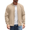 image:imageCOOFANDY Mens Lightweight Bomber Jackets Casual Spring Fall Windbreaker Jacket Light Zip Up Coat With PocketKhaki