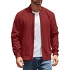image:imageCOOFANDY Mens Lightweight Bomber Jackets Casual Spring Fall Windbreaker Jacket Light Zip Up Coat With PocketWine Red