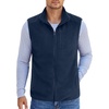 image:imageCOOFANDY Mens Lightweight Fleece Vest Sleeveless Zip Up Warm Jacket Casual Outerwear Vests With PocketsNavy