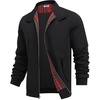 image:imageCOOFANDY Mens Lightweight Jackets Casual Windbreaker Zip Up Coat Stand Collar Golf Jacket Stylish Fall Work BusinessBlack