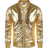 image:imageCOOFANDY Mens Metallic Jacket 70s Disco Dance Party Costume Shiny Varsity Zipper Baseball Bomber Jacket01gold