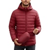 image:imageCOOFANDY Mens Packable Puffer Jacket Lightweight Hooded Insulated Winter Coat Windproof Zipper Down JacketRed