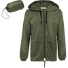 image:imageCOOFANDY Mens Packable Rain Jacket Lightweight Waterproof Raincoat with Hood Outdoor Rain Gear Travel Hiking CyclingArmy Green