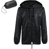 image:imageCOOFANDY Mens Packable Rain Jacket Lightweight Waterproof Raincoat with Hood Outdoor Rain Gear Travel Hiking CyclingBlack