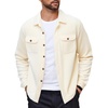 image:imageCOOFANDY Mens Polar Fleece Shacket Long Sleeve Casual Button Down Shirt Jacket with PocketsBeige