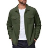 image:imageCOOFANDY Mens Polar Fleece Shacket Long Sleeve Casual Button Down Shirt Jacket with PocketsDark Green