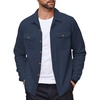 image:imageCOOFANDY Mens Polar Fleece Shacket Long Sleeve Casual Button Down Shirt Jacket with PocketsDark Navy
