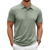 image:imageCOOFANDY Mens Polo Shirt Golf Quick Dry Performance Short Sleeve Moisture Wicking Athletic Polo Collared Tennis TShirtArmy Green