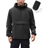 image:imageCOOFANDY Mens Rain Jacket Waterproof Lightweight Packable Raincoat Pullover Windbreaker With Hood For Hiking RunningBlack
