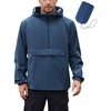 image:imageCOOFANDY Mens Rain Jacket Waterproof Lightweight Packable Raincoat Pullover Windbreaker With Hood For Hiking RunningNavy Blue