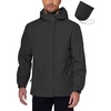 image:imageCOOFANDY Mens Rain Jacket Waterproof With Hood Lightweight Packable Shell Raincoat Windbreaker For Cycling Golf Travel1black