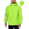 image:imageCOOFANDY Mens Rain Jacket Waterproof With Hood Lightweight Packable Shell Raincoat Windbreaker For Cycling Golf TravelLime Green