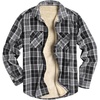 image:imageCOOFANDY Mens Sherpa Lined Flannel Shirt Jacket Long Sleeve Button Up Fleece Plaid ShirtsBlack