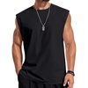 image:imageCOOFANDY Mens Sleeveless Shirts 100 Cotton Workout Tank Tops Cut Off Shirts Gym Muscle Loose Fit TeeBlack