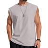 image:imageCOOFANDY Mens Sleeveless Shirts 100 Cotton Workout Tank Tops Cut Off Shirts Gym Muscle Loose Fit TeeLight Grey
