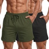image:imageCOOFANDY Mens Sweat Shorts 2 Pack 7 Gym Workout Drawstring Jogger Shorts with PocketsArmy GreenBlack