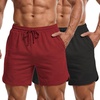 image:imageCOOFANDY Mens Sweat Shorts 2 Pack 7 Gym Workout Drawstring Jogger Shorts with PocketsWine RedBlack