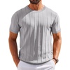 image:imageCOOFANDY Mens T Shirts Short Sleeve Knit Sweater Shirt Casual Crewneck Ribbed Pullover TeesLight Grey