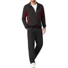 image:imageCOOFANDY Mens Tracksuits 2 Piece Jogging Athletic Sweatsuits Full Zip Sport Jackets And Pants Casual Set OutfitBlackwine Red
