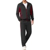 image:imageCOOFANDY Mens Tracksuits 2 Piece Jogging Athletic Sweatsuits Full Zip Sport Jackets And Pants Casual Set OutfitDark Greywine Red