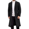 image:imageCOOFANDY Mens Trench Coat Long Casual Single Brested Overcoat Winter Notched Collar Wool Blend Pea coat With PocketsBlack