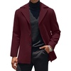 image:imageCOOFANDY Mens Trench Coat Notched Collar Single Breasted Peacoat Winter Overcoat With PocketsBurgundy Red