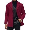 image:imageCOOFANDY Mens Trench Coat Notched Collar Single Breasted Peacoat Winter Overcoat With PocketsWine Red