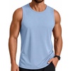 image:imageCOOFANDY Mens Workout Gym Tank Tops Quick Dry Muscle Sleeveless Shirts UPF 50 Running Summer Beach Athletic Swim ShirtLight Blue