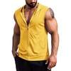 image:imageCOOFANDY Mens Workout Hooded Tank Tops 2 Pack Zip Up Sleeveless Gym Shirts Muscle Cut Off T Shirt Bodybuilding HoodiesYellow1pcs
