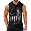 image:imageCOOFANDY Mens Workout Hooded Tank Tops Sleeveless Gym Hoodies Cotton Muscle Cut Off Shirt Bodybuilding Henley ShirtsAmerican Flag Black