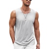 image:imageCOOFANDY Mens Workout Tank Top 2 Pack Casual Soft Sleeveless Gym Muscle Shirts Bodybuilding TeeLight Grey