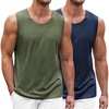 image:imageCOOFANDY Mens Workout Tank Top 2 Pack Casual Soft Sleeveless Gym Muscle Shirts Bodybuilding TeeNavyarmy Green