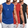 image:imageCOOFANDY Mens Workout Tank Tops Cotton 3 Pack Soft Gym Muscle Shirt Sleeveless Classic T ShirtsBlackRedBlue