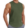 image:imageCOOFANDY Mens Workout Tank Tops Cotton Cut Off Sleeveless Muscle Shirts Gym Athletic Running T ShirtArmy Green