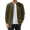 image:imageCOOFANDY Mens Zip Up Sweater Jacket Waffle Sweatshirt Knit Bomber Lightweight Casual JacketsArmy Green